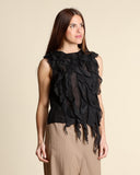 Top in cotone e seta