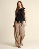 Top in cotone e seta