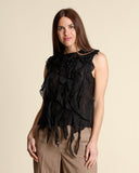 Top in cotone e seta