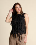 Top in cotone e seta