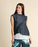 Top in cotone e seta