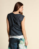 Top in cotone e seta