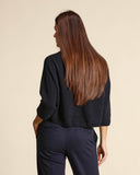 Cardigan in cashmire, seta e lana con ricamo