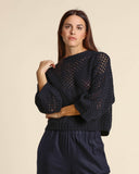 Maglia traforata in cashmere, seta e lana