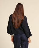 Maglia traforata in cashmere, seta e lana