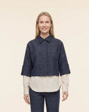 Camicia boxy in misto lana