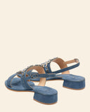 Sandali gioiello in pelle scamosciata