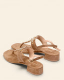 Sandali gioiello in pelle scamosciata