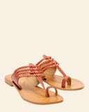 Sandali bassi in pelle intrecciata