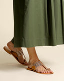 Sandali in pelle intrecciata