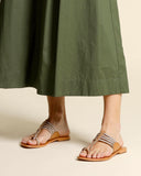Sandali in pelle intrecciata