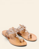 Sandali in pelle intrecciata