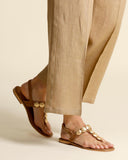 Sandli gioiello in pelle scamosciata