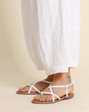 Sandali bassi in pelle