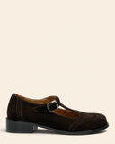 Ballerine in suede con cinturino