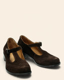 Ballerine in suede con cinturino