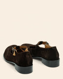 Ballerine in suede con cinturino