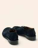 Stringate in suede con frangia