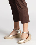 Espadrilles in pelle laminata