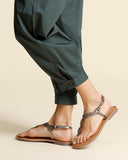 Sandali bassi in pelle