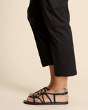 Sandali bassi in pelle intrecciata