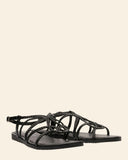 Sandali bassi in pelle intrecciata