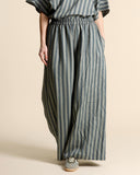 Pantaloni ampi in lino e viscosa