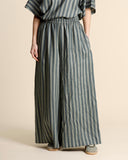Pantaloni ampi in lino e viscosa
