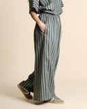 Pantaloni ampi in lino e viscosa
