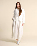 Pantaloni ampi in lino e viscosa