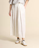 Pantaloni ampi in lino e viscosa