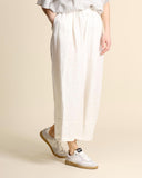 Pantaloni ampi in lino e viscosa
