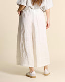 Pantaloni ampi in lino e viscosa