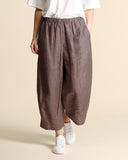 Pantaloni in lino e viscosa
