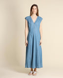 Abito lungo in denim leggero