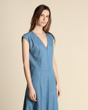 Abito lungo in denim leggero