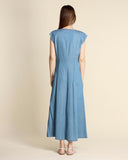 Robe longue en denim léger