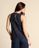 Top in mussola ricamato