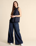 Top in mussola ricamato