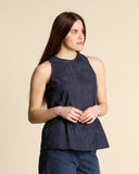 Top in mussola ricamato