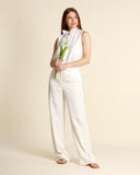 Pantaloni in lyocell e lino