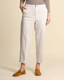 Pinstriped jersey trousers