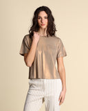 Laminated jersey T-shirt