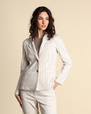 Pinstriped jersey jacket