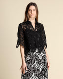 Giacca camicia in pizzo macramè