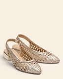 Ballerine in pelle intrecciata