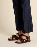 Sandali bassi in pelle scamosciata