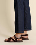 Sandali bassi in pelle scamosciata