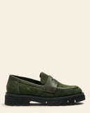 Mocassini in pelle e suede