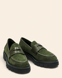 Mocassini in pelle e suede